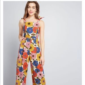 ISO ModCloth “Say it Playfully” linen jumpsuit